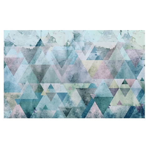 Foto Tapet Autoadeziv   Triunghiuri Albastru  Dimensiuni 400 X 250 Cm