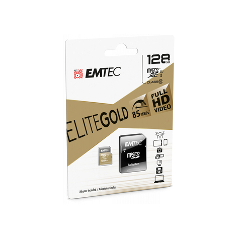 Microsdxc 256gb Emtec + Adaptor Cl10 Elitegold Uhs-I 85mb/S Blister