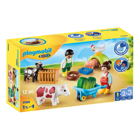 Playmobil 1.2.3 - Joacă-Te Și Distrează-Te La Fermă (71158)