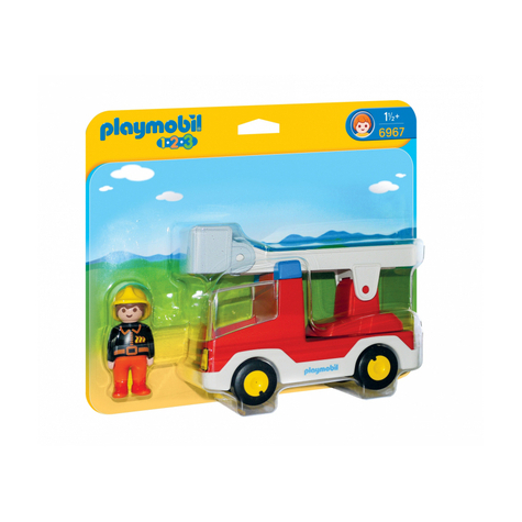 Playmobil 1.2.3 - Camion Cu Scară De Pompieri (6967)