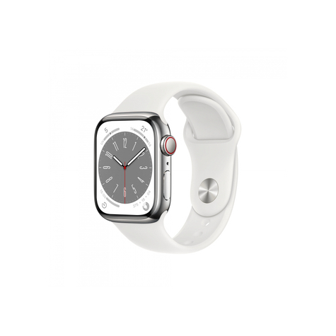 Apple Watch Series 8 Gps+Cellular 41mm Silver Steel White Sport Mnj53fd/A