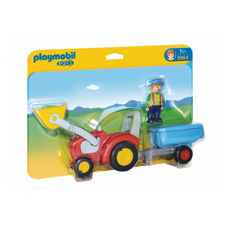 Playmobil 1.2.3 - Tractor Cu Remorcă (6964)