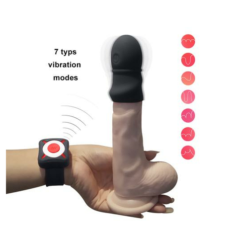 Penis Extension Otouch - Super Striker Lengthening Penis Sleeve With Vibrations - Black